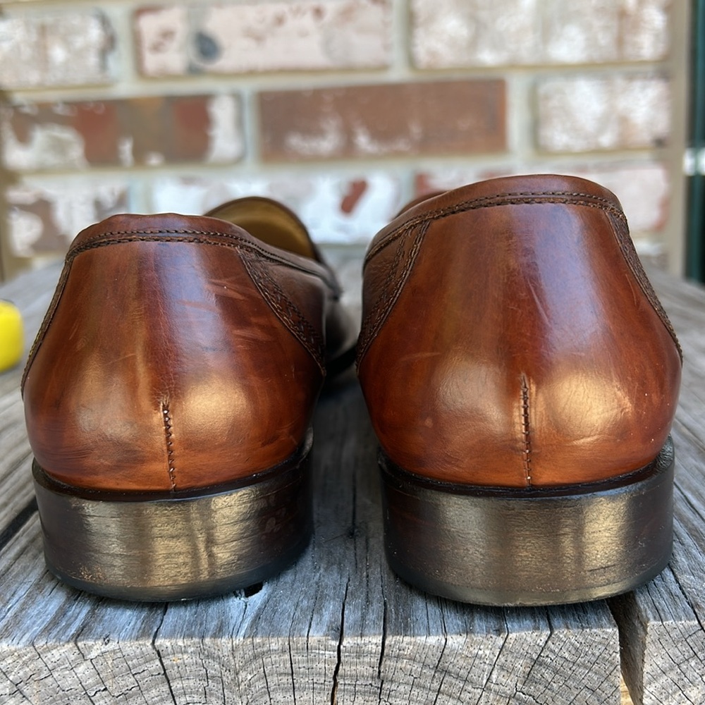 BRAGANO by COLE HANN LEATHER LOAFERS Made in Italy BROWN AND BLACK - Picture 9 of 14
